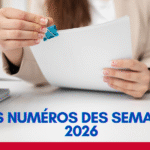 Les numéros des semaines 2026